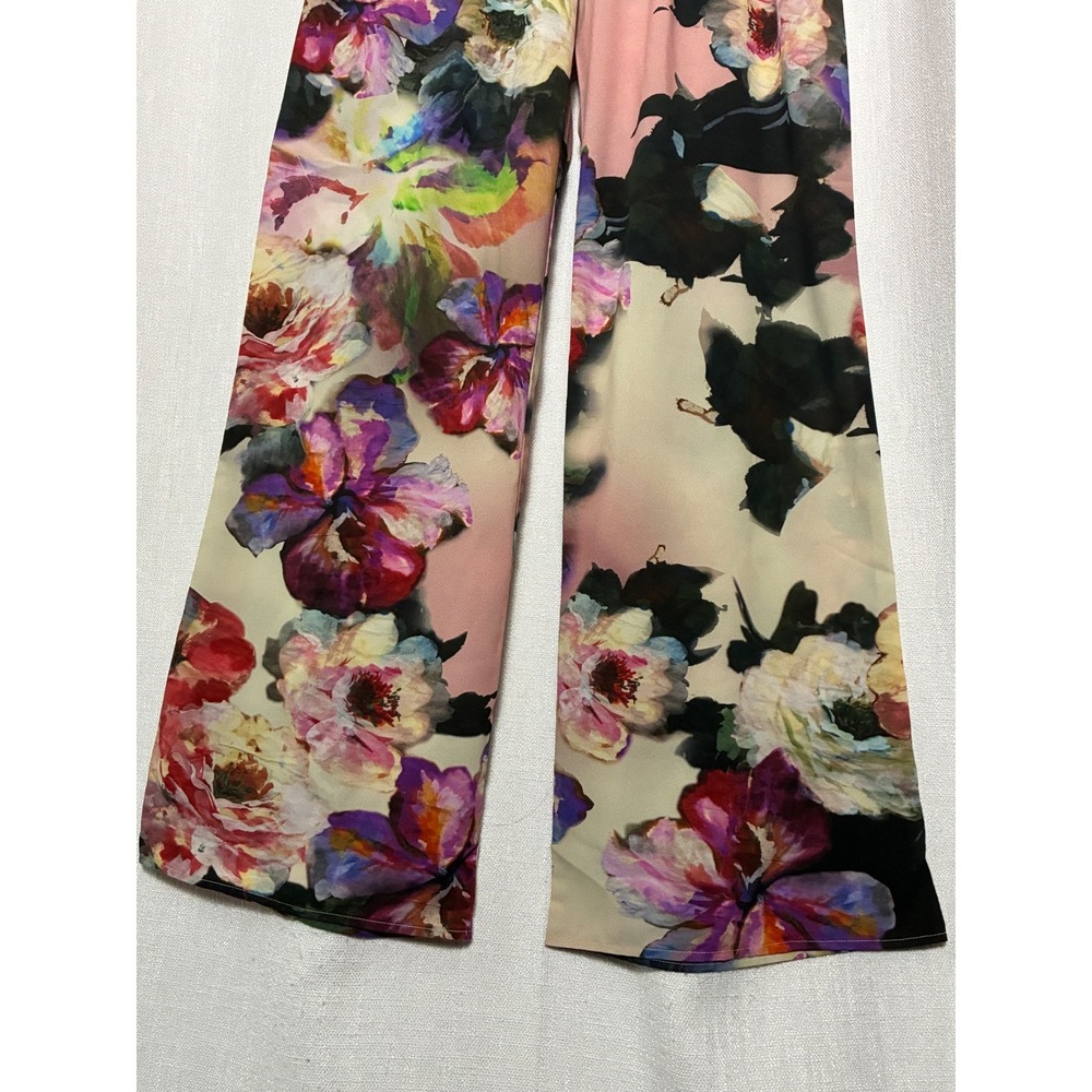 Beatrice .b Anthropologie Floral Wide Leg Pants Size 6 - Picture 8 of 8